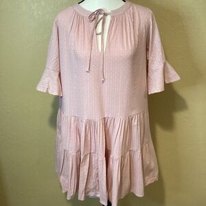 Petal and Pup Pink Tiered Ruffle Baby doll dress, Size‎ Small